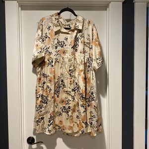 Entro Natural Floral Silk Dress
